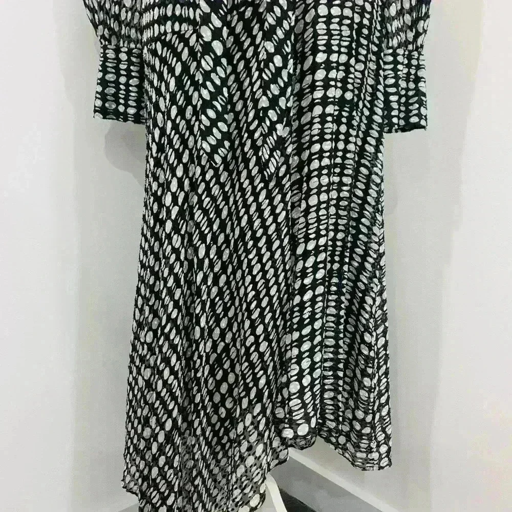 Theory Tie-Neck Long-Sleeve Broken Oval Silk-Blend Scarf Wrap Dress NWT - Picture 12 of 15